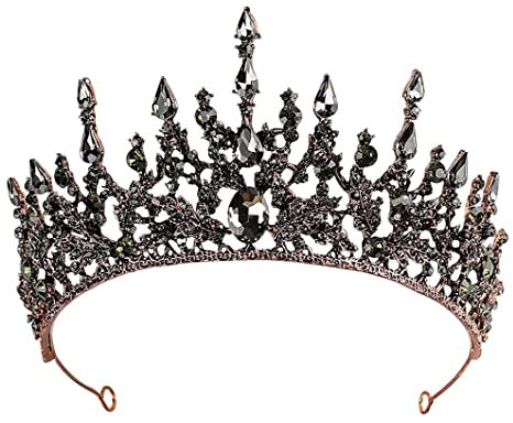 Halloween Hüte für Erwachsene, Kronen für Frauen schwarze gotische Kronen für Mädchen Vintage Barocke Queen für Hochzeitsfestigkeit Abschlussball Kopfbedeckungen