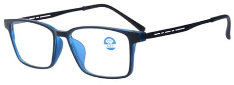 Suertree Lesebrille Herren Blaulichtfilter Brille TR90 Augenoptik Anti-Blau Sehhilfe Geschäftsstil Klassisch Lesehilfe for Männer Blau 4.0X