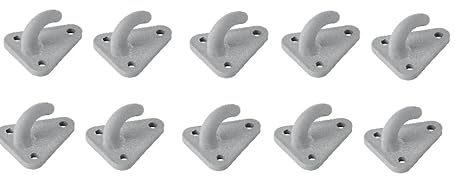 Lot de 10 à 30 crochets de bâche à trois trous en plastique - Crochets de fixation - Œillets d'arrimage - 45 x 39 mm - Idéal pour filet de remorque, bâches, arrimage de chargement - 10 pièces