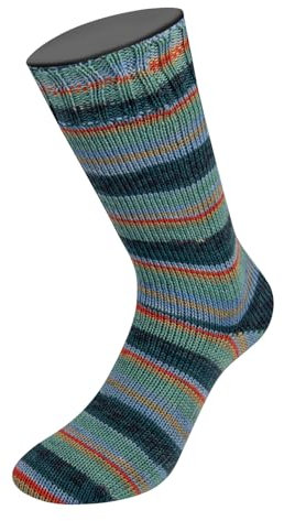 LANA GROSSA Meilenweit 100 Merino extrafine | Hochwertiges Sockengarn, waschmaschinenfest | Handstrickgarn aus 75% Schurwolle & 25% Polyamid | 100g Wolle, Stricken & Häkeln | 420m Garn FB4461