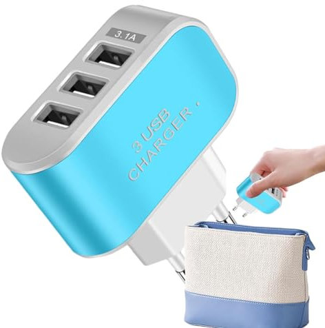 Caricatore multiporta USB, Blocco di Ricarica per Più Dispositivi | Adattatore da Parete 3 Porte Caricatore Portatile | Caricatore Portatile Intelligente Adattatore da Parete per la Casa