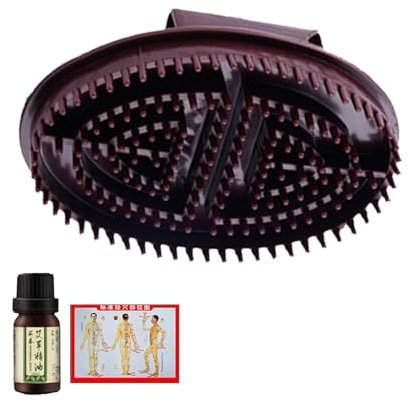 Cepillo meridiano profesional, cepillo de masaje meridiano - Cepillo de masaje exfoliante corporal | Cepillo ergonómico para celulitis, masajeador de mano, cepillo corporal, cepillo Guasha, masajeador