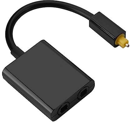 Ailgely Digitales Optisches Audio-Splitter-Adapterkabel 1 in 2 Out für Heimkinosystem, TV, DVD-Player (Schwarz)