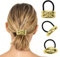 3 Stück Metall Pferdeschwanz Stirnband Haargummi Gold Zopfhalter Gold Retro-Stil Geometrische Gold Kopf Tragen