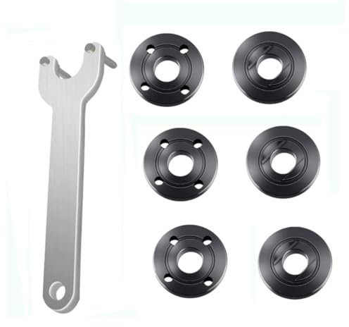 Dzxin Angle Grinder Attachments,Grinder Flange Angle Wrench Metal Lock Nut Fit for DW Milwaukee Makita 193465-4 Compatible with Bosch Black & Decker Ryobi 4.5 5 5/8-11