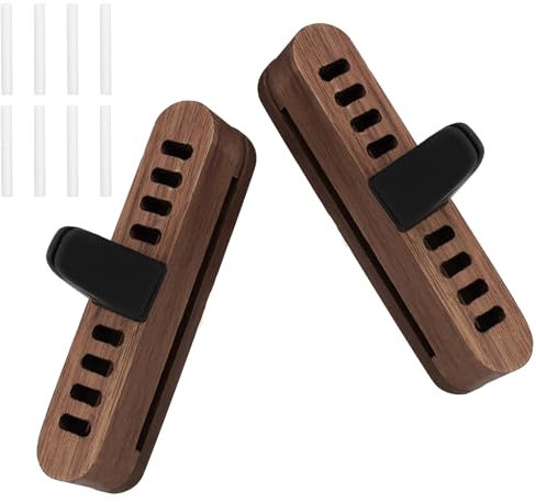 Auto Lufterfrischer, 2 Stück Auto Diffuser, Auto Duft Innenraum Holz, Auto Parfüm, Auto Diffusor für Ätherische Öle mit 8 PCS Nachfüllauflagen