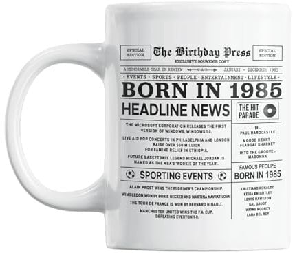 Gift Island 40th Birthday Gifts Mug for Women & Men | Born in 1985 Birthday Gifts & 40th Mug | Gift for Son & Daughter, Cousin, Friends & Neighbour | Gift for Forty Years Old | 11oz Coffe Mug