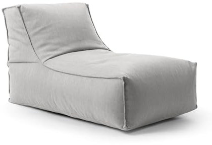 mokebo® Outdoor Sitzsack für Kinder & Erwachsene 'Der Sundowner', Bean Bag mit Füllung oder Bodenkissen für Indoor & Outdoor, auch als Liegekissen, Relaxliege oder Liege in Lichtgrau