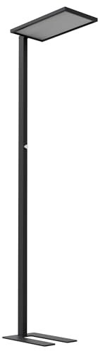 Oktaplex Büro Stehleuchte Malmö dimmbar neutralweiß 4000K Aluminium Stehlampe 7500lm Tageslicht Deckenfluter schwarz 60W