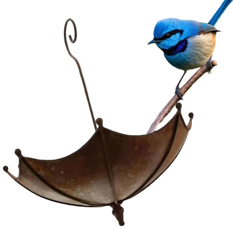 Eisen Vogeltränke Schirmform – Dekoratives & Vogelbad für Vogelliebhaber