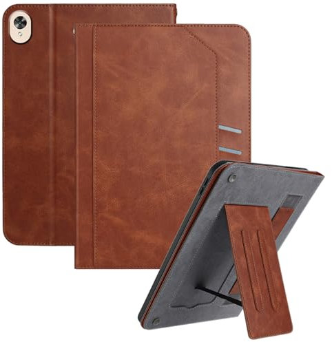 Genérico DayQiQiPu Funda para Huawei MediaPad M6 SCM-AL09/SCM-W09 10.8 Pulgadas Estuche Tipo Cubierta de Cuero PU Negocios con Soporte, Ranuras para Tarjetas y Correa de Mano, Funda Tipo Folio Marrón