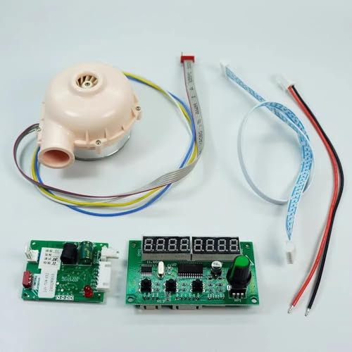 LeTkingok DC 24V Micro Portable Brushless Blower Set, 50W 300L/MIN 5.2KPA Ultra-Quiet High-Speed Blower with Driver & Display