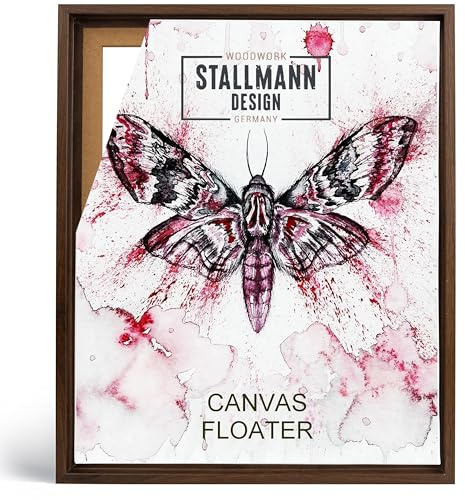 Stallmann Design Schattenfugenrahmen 70 x 100 cm | Farbe: Wallnuss | Leer-Rahmen für Leinwände auf Keilrahmen | mit Montagezubehör | ohne Glas und Rückwand