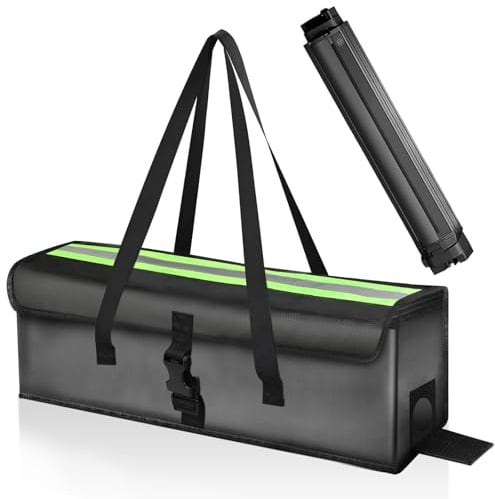 DAMIHAI Ebike Akkutasche, Feuerfeste Box für Akkus, Ebike Akku Schutzhülle, Wasserdicht Explosionssicher Lipo Safe Bag, Akku Tasche Feuerfest für Lagerung, Transport Großraum, 49x16x16 cm