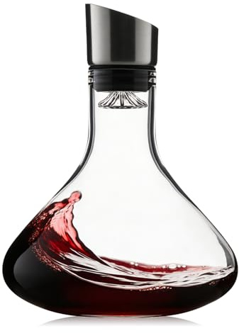 Carafe à vin rouge avec aérateur de vin - Décanteur en verre cristal - Décanteur avec aérateur intégré - Bouteille à décanter pour beaux-parents et amateurs de vin (1500 ml)