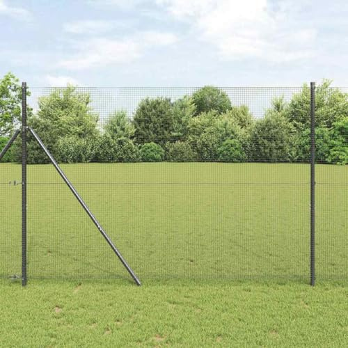INLIFE Grillage Rigide 1.5x25m Gris - Cl?ture en Fil Soudé Acier pour Jardin Extérieur, Design Moderne, Assemblage Facile sans Poteaux Inclus