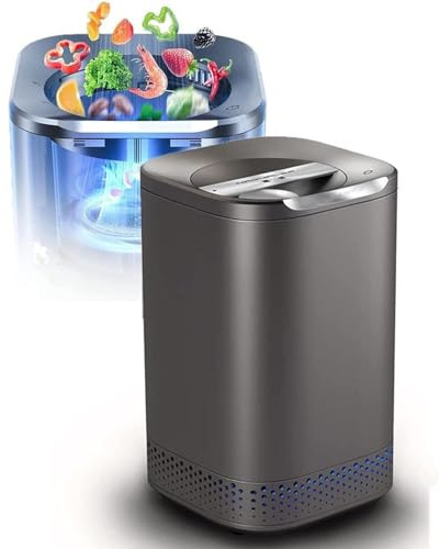 Poubelle à compost automatique de 2,5 l pour déchets alimentaires pour la maison, fonctionnement à un seul bouton, fonctionnalité silencieuse, transforme les déchets en engrais sec