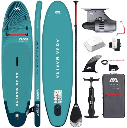 Aqua Marina E-Vapor 10'4 SUP Board mit Motor BLUEDRIVE S, aufblasbares Allround Stand Up Paddle Board 315x79x15 cm, 140 kg