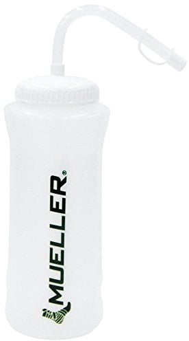 MUELLER Quart Bottle w Strohhalm, natürliche Farbe mit schwarzen Buchstaben Trinkflasche