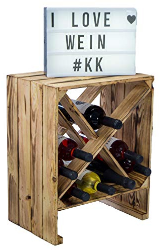 Kistenkolli Altes Land Étagère à vin Blanc/naturel 50 x 40 x 27 cm Caisse pour pommes Rangement de bouteilles Rangement pour journaux