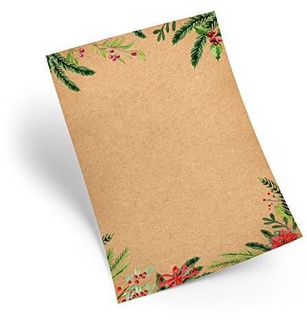 Logbuch-Verlag 25 Blatt Briefpapier Papier A4 Weihnachten Weihnachtsbriefpapier natürlich für Weihnachtsbriefe Weihnachtspost Geschäftskunden