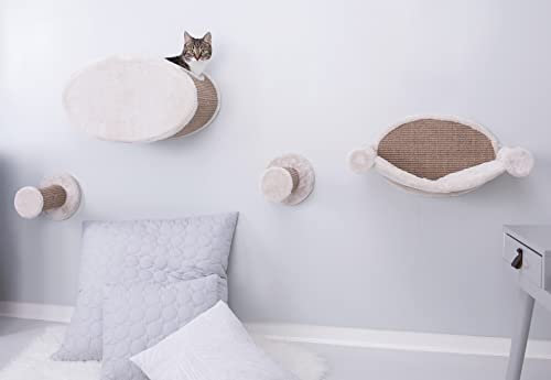 TRIXIE Katzenbaum Lounge Set zur Wandmontage, Braun | Condo | Hängematte | Kratzbaum | Katzenmöbel