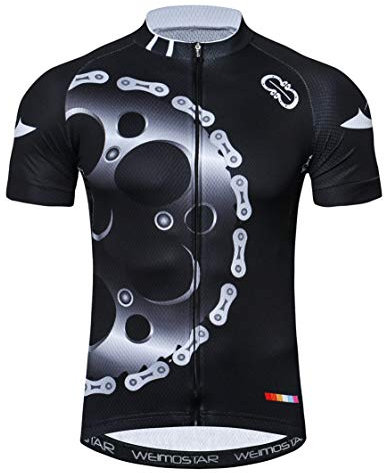 Weimostar Mountain Road Fahrradtrikot Kurzarm Fahrradbekleidung Fahrrad top Herren MTB Jersey Atmungsaktiv Sommer Gang schwarz Größe XXL
