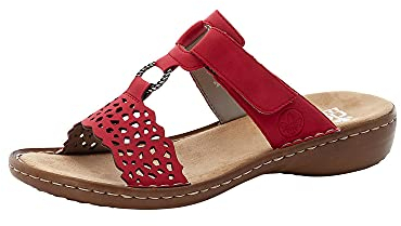 Rieker Femme 608a7 Sandale, Rouge, 39 EU