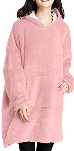 TRISTIN Verdicken Sherpa Fluffle Sweatshirt Decke Warm Cosy Oversized Wearable Pocket Blanket Hoodie für Frauen, Männer und Jugendliche, One Size Fits All