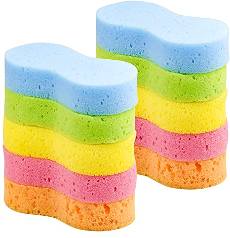 10 Pcs Car Wash Sponges, Multi-functional Car Cleaning Sponges Reusable for Kitchen Bathroom Car Motorbike(Random Colors)