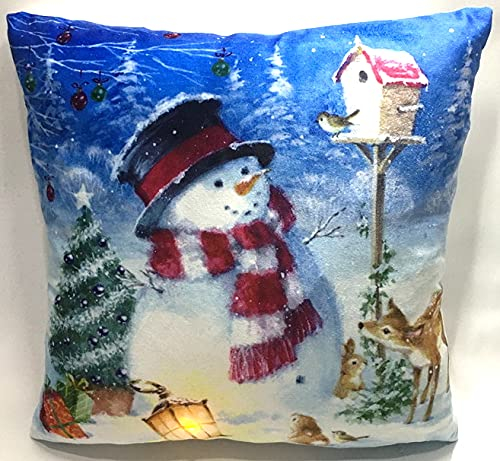 Jürgen Schleiß Konfektion LED Kissen m.Füllung Beleuchtung Weihnachten Winter Kirche weiß/Couchkissen Dekokissen Sofakissen/100% PES