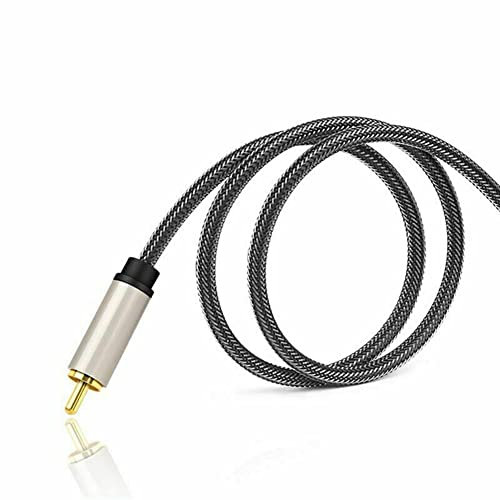 Cavo NC Rca, placcato in oro da 3,5 mm Jack a Rca/phono Stereo Y Splitter Audio Aux, Cavo audio digitale Hdtv Cavo audio di prolunga audio coassiale, Nylon intrecciato placcato oro