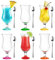Glasmark KROSNO, 420ml, Set von 6, Glas für alkoholische Cocktails, Longdrinkgläser, Cocktailgläser, Trinkgläser, Partygläser, Perfekt für Zuhause, Restaurants und Partys, Teelöffel inklusive