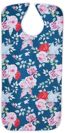 Coopers of Stortford Floral or Navy Adult Full-coverage Bib | One size, L91 xW43cm (Navy)