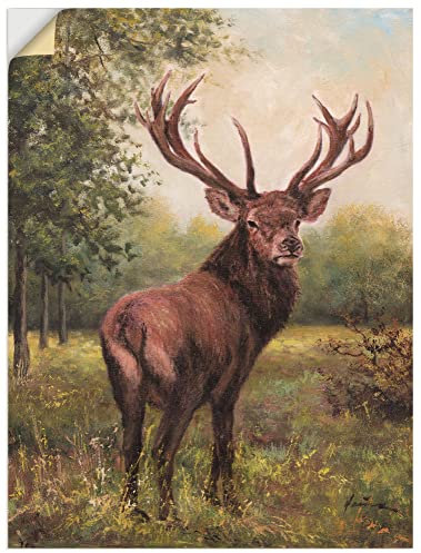 ARTland Wanddeko Wandtattoo selbstklebende Vinylfolie 90x120 cm Tiere Hirsch T4DI