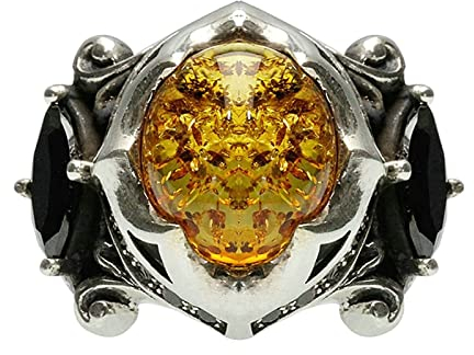 Homxi Herrenring Punk,Ring Bernstein Oval Silber Ring Herren 925 Silber Ring Herren Größe 66 (21.0)