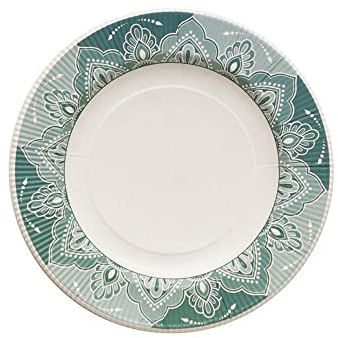 EX.TRA. Piatti Piani di Carta a Righe KASBAH 21 cm 8 Pezzi