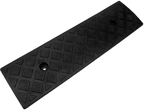 Holibanna Plastic Curb Ramps Heavy Duty Plastic Threshold Ramp Anti Skid Surface Rubber Solid Threshold Ramp for Driveway, Sidewalk, Wheelchair and Scooter (Black,46.5x12.5x3cm)