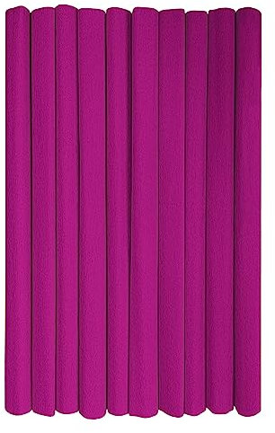 Interdruk - Crepe Paper Rolls for Kids, DIY and Decorations - Pack of 10 Reels (50cm x 200cm, 28g/m2) - 12 Pink