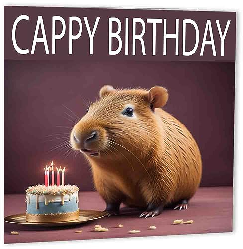 Capybara Geburtstagskarte – Cappy Birthday