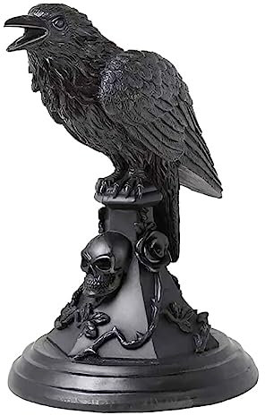 Generic Krähe Kerzenhalter, Halloween Eule Kerzenständer Harz Tier Deko Schwarz Teelichthalter Gothic Dekorative Kerzenhalter für Party Halloween Horror Bar Dekoration