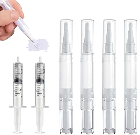 Yaclonq 6 Stück Ausbesserungsstift,Pinselspitze Befüllbarer,Ausbessern Malen Stift,Lack Reparatur,Lackstift zum Ausbessern von Innenräumen,Möbeln Tapeten Touch Up Paint Pen Nachfüllbar