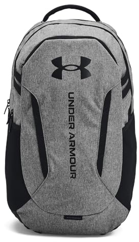Under Armour Unisex-Adult Hustle 6.0 Backpack, (026) Castlerock Full Heather/Black/Black, One Size Fits Most