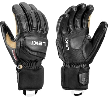 LEKI Griffin Pro 3D Handschuhe Skihandschuhe Fingerhandschuhe (schwarz-braun, 8.0)