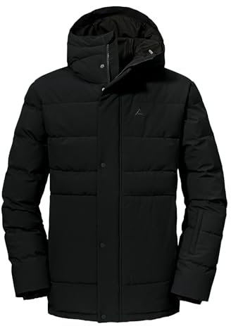 Schöffel Herren Ins. Jacket Eastcliff M, atmungsaktive, wasserdichte Winter-Wanderjacke, Outdoorjacke mit verstellbarer Kapuze und praktischen Taschen, -9990 schwarz, 56, 9990 Schwarz, 56