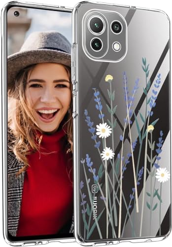 POUHYE Hülle für Xiaomi Mi 11 Lite 4G/5G/5G NE Handyhülle, Klare Flexible Silikon Stoßfest Cover, 1,5 mm Dicke Stoßdämpfung Xiaomi Mi 11 Lite 4G/5G/5G NE Schutzhülle [Nicht-Vergilbung] Lavendel