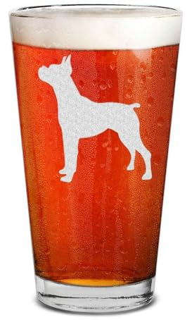 shop4ever Bierglas mit Gravur Boxer Dog Breed, 473 ml, Geschenk für Hundeliebhaber