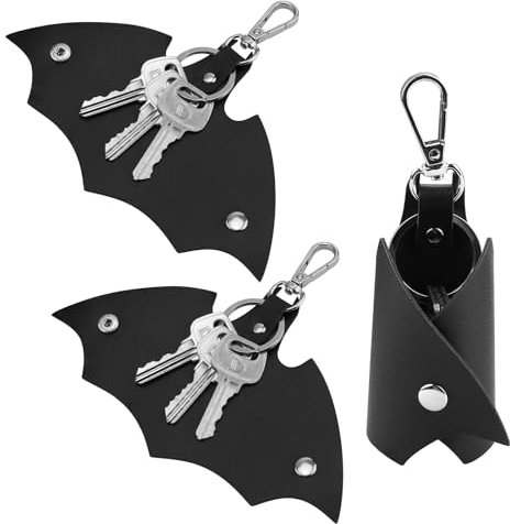 MYLERCT Portachiavi Uomo Pelle, PU Pelle Forma di Pipistrello Borsa Portachiavi, Design a Scatto Portachiavi Moto, Adatto per Chiavi Della Moto e Chiavi Dell'auto