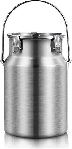 BanBe Milchkanne aus Edelstahl 304 für die Lagerung flüssiger Feststoffe, Milchtransporteimer, Weineimer, Milchtopf, Milchkanister, Fass, Tragetasche mit versiegeltem Deckel und Einzelgriff (3 l)