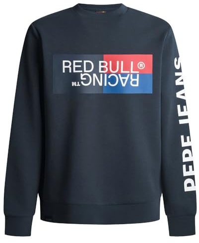 Red Bull Racing X Pepe Jeans Herren RBR Colour Block Graphic Crew Sweatshirt, Blue (Dulwich Blue),
